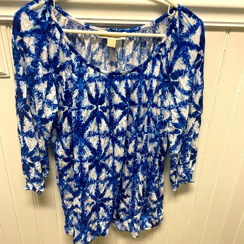 Michael Kors blue and white top